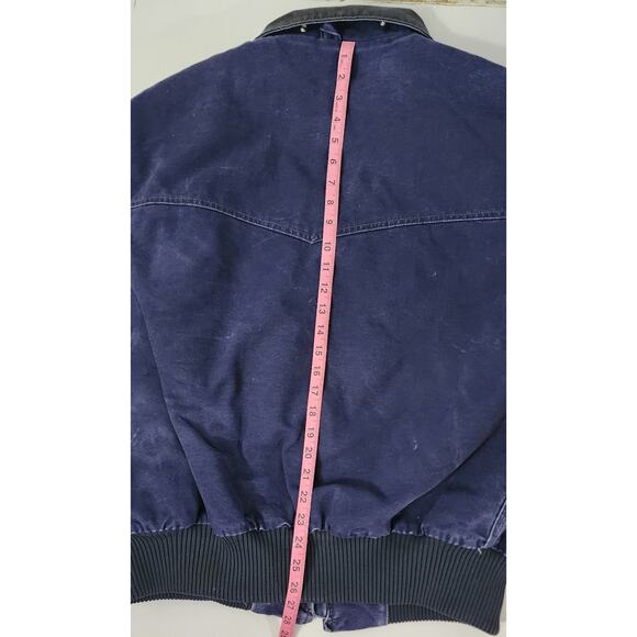 Vintage Carhartt Mens XL Blue Santa Fe Work Jacket Red Quilt Lined J14 Y2K USA - Picture 12 of 15